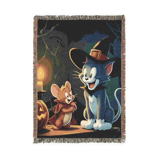 Woven Blanket - Tom and Jerry Halloween