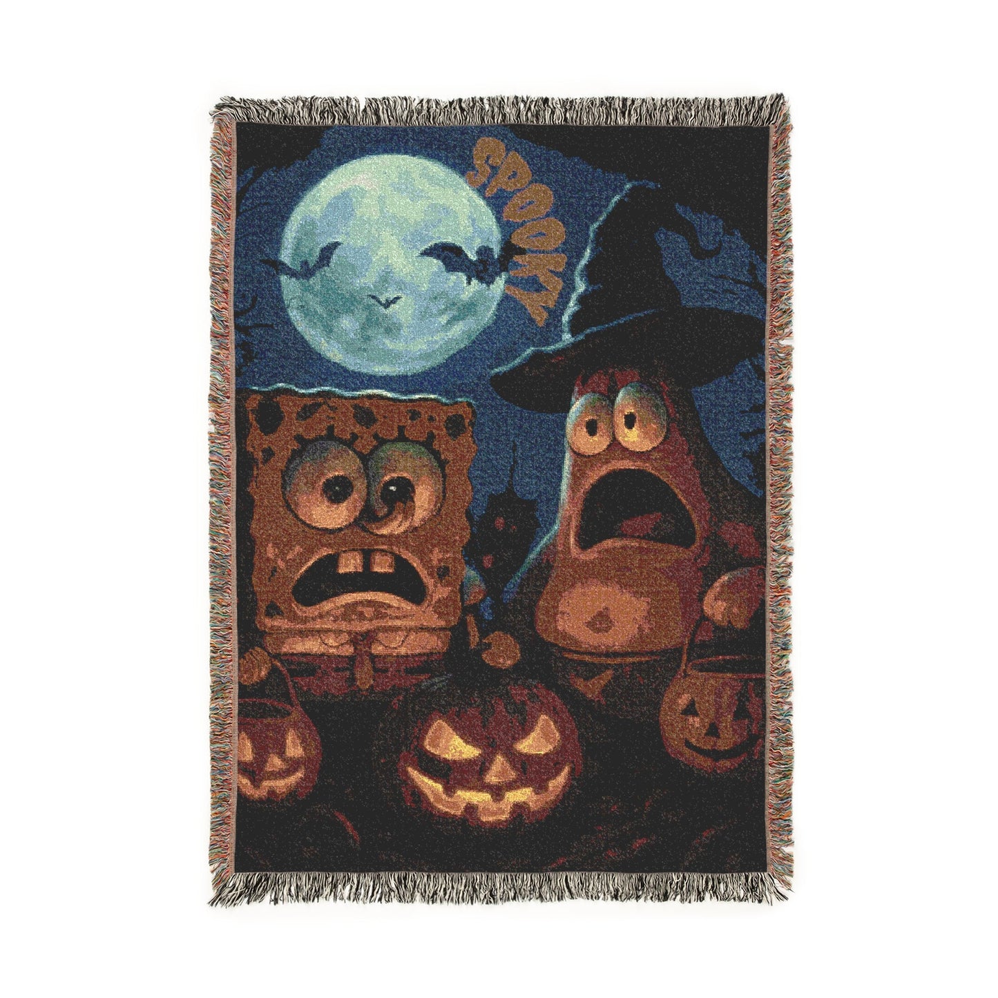 Woven Blanket - SpongeBob and Patrick Halloween
